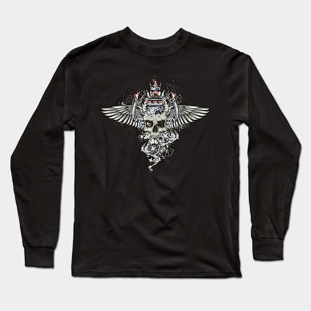 Engine Skull Long Sleeve T-Shirt by viSionDesign